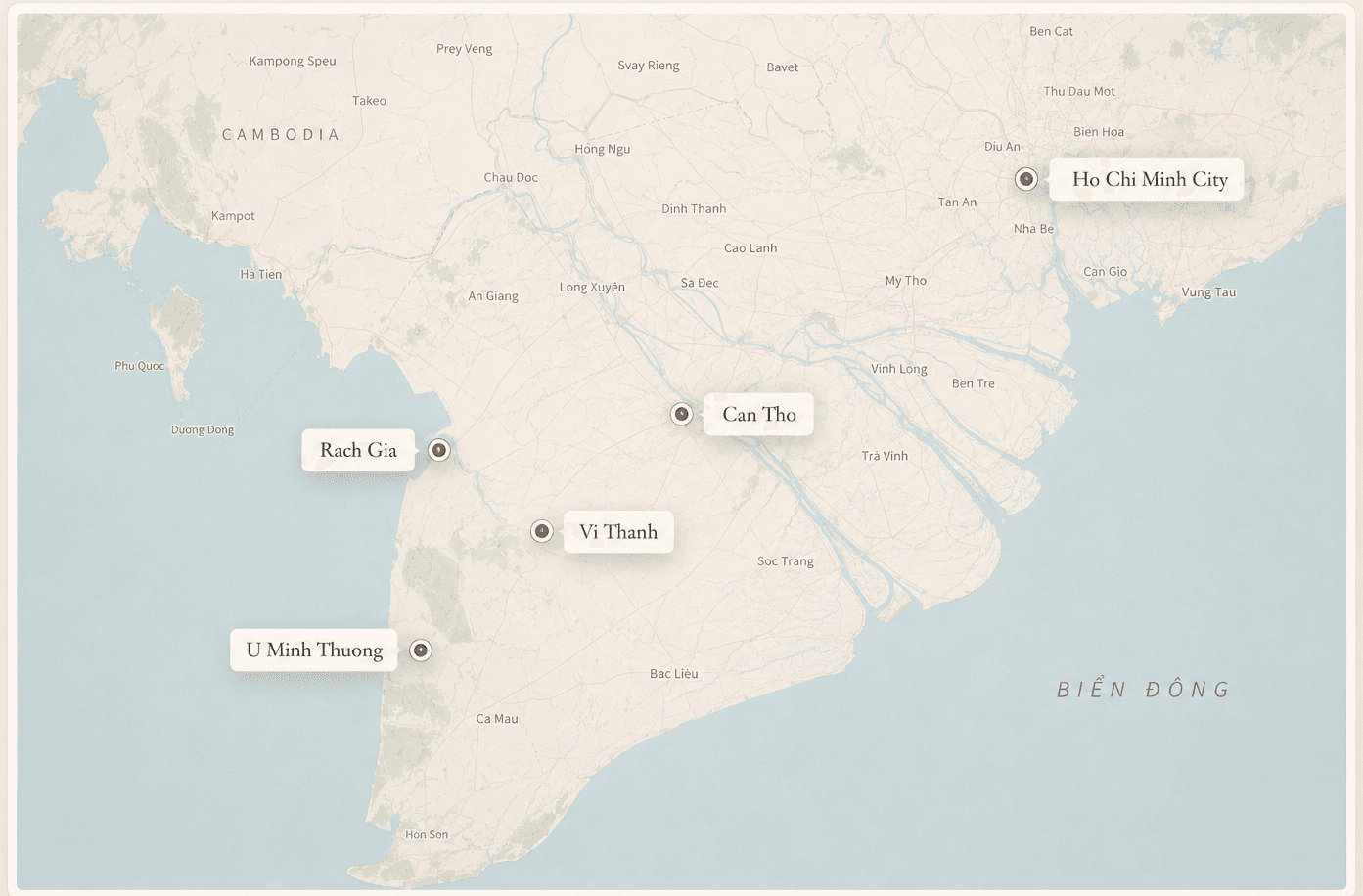 The Mekong Expedition route map